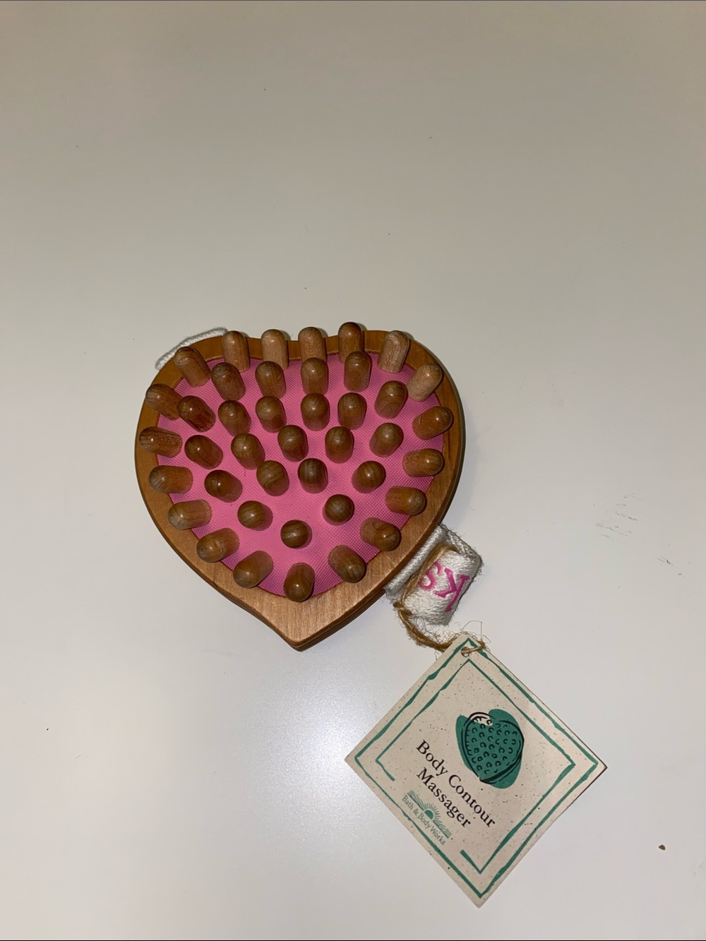 Bath & Body Works Heart Shaped Wooden Body Contour Massager Shower VINTAGE
